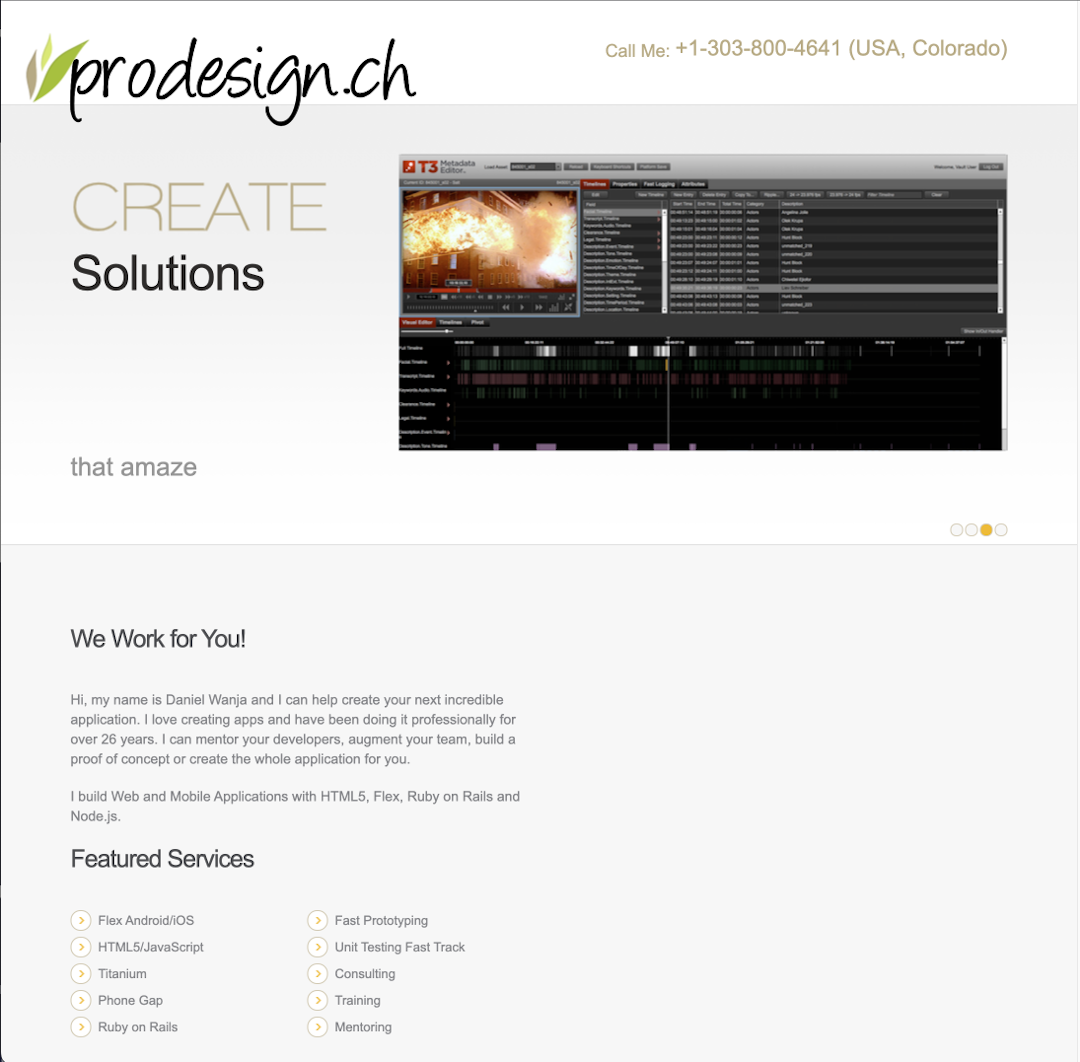 Prodesign.ch website screenshot