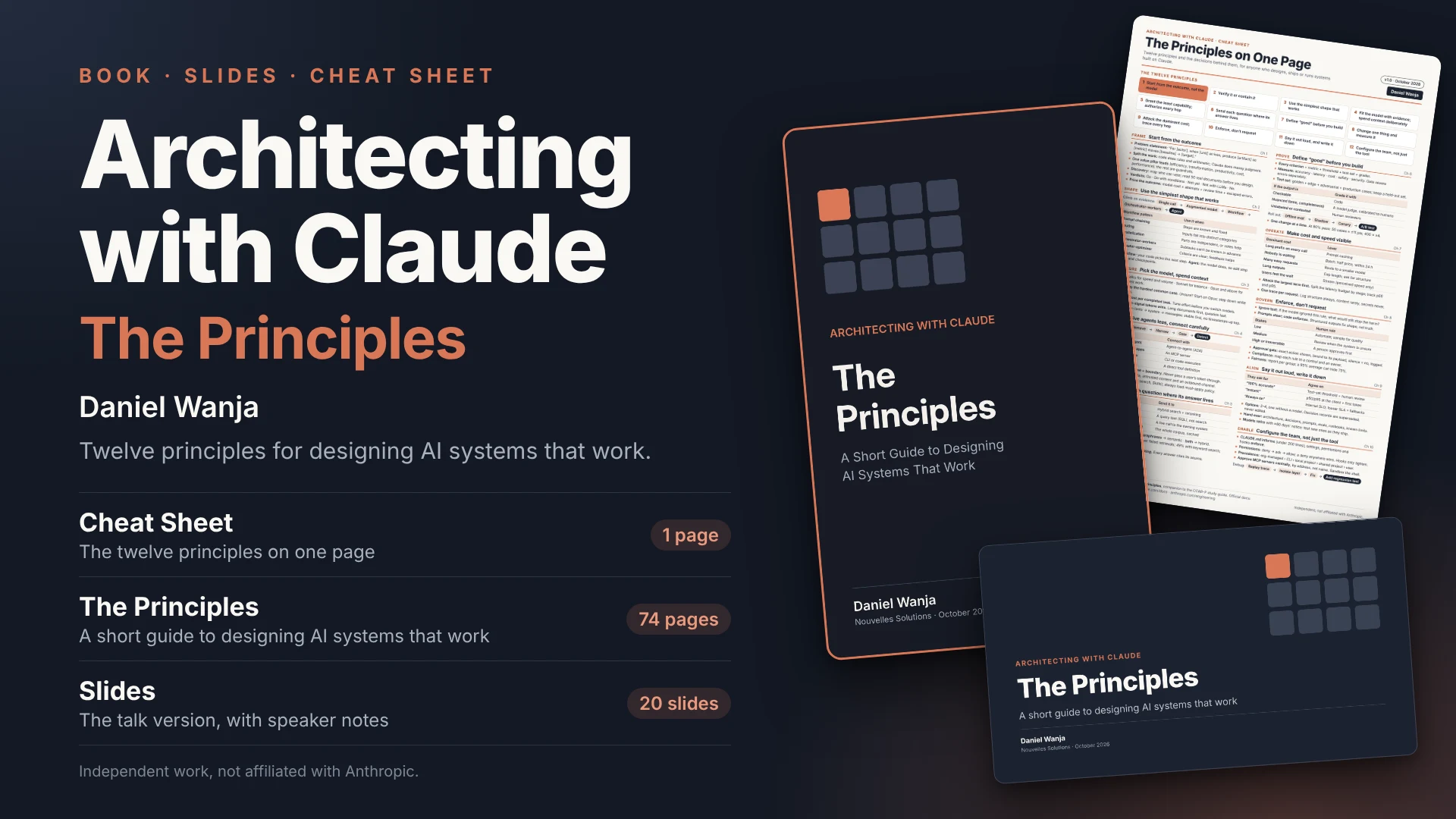 Architecting with Claude: The Principles by Daniel Wanja, with the cheat sheet and slides