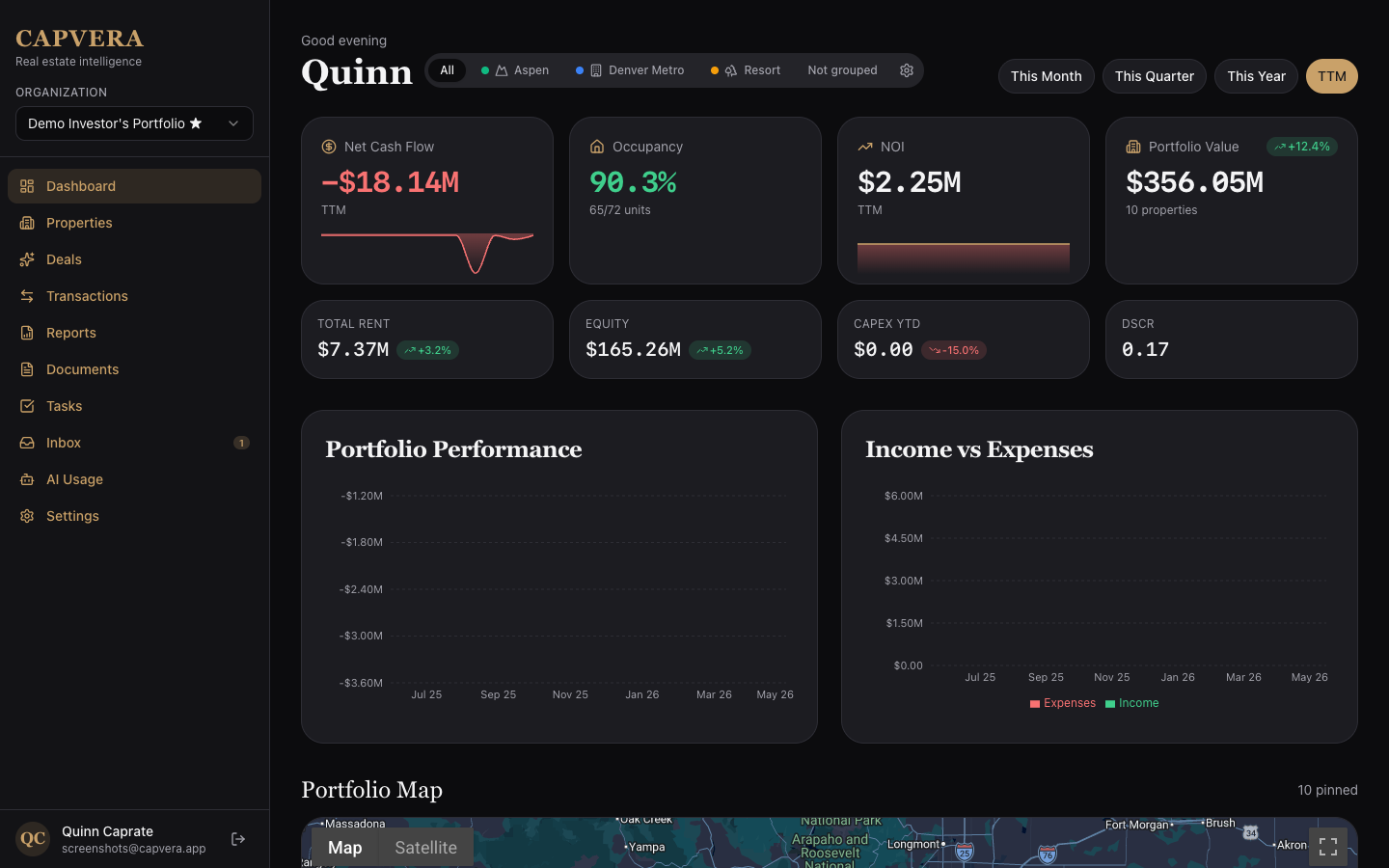 Capvera Web screenshot