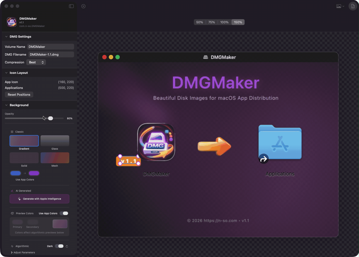 DMGMaker Main Screen