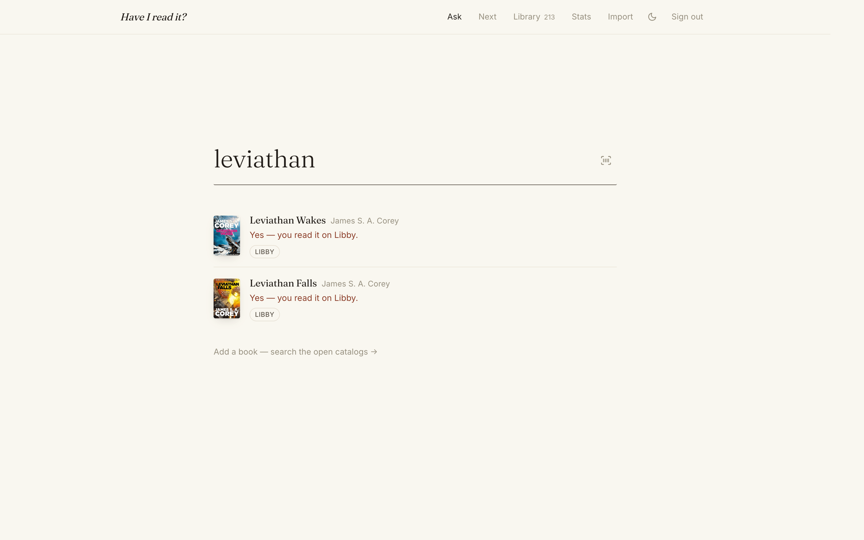 Have I read it? — the answer