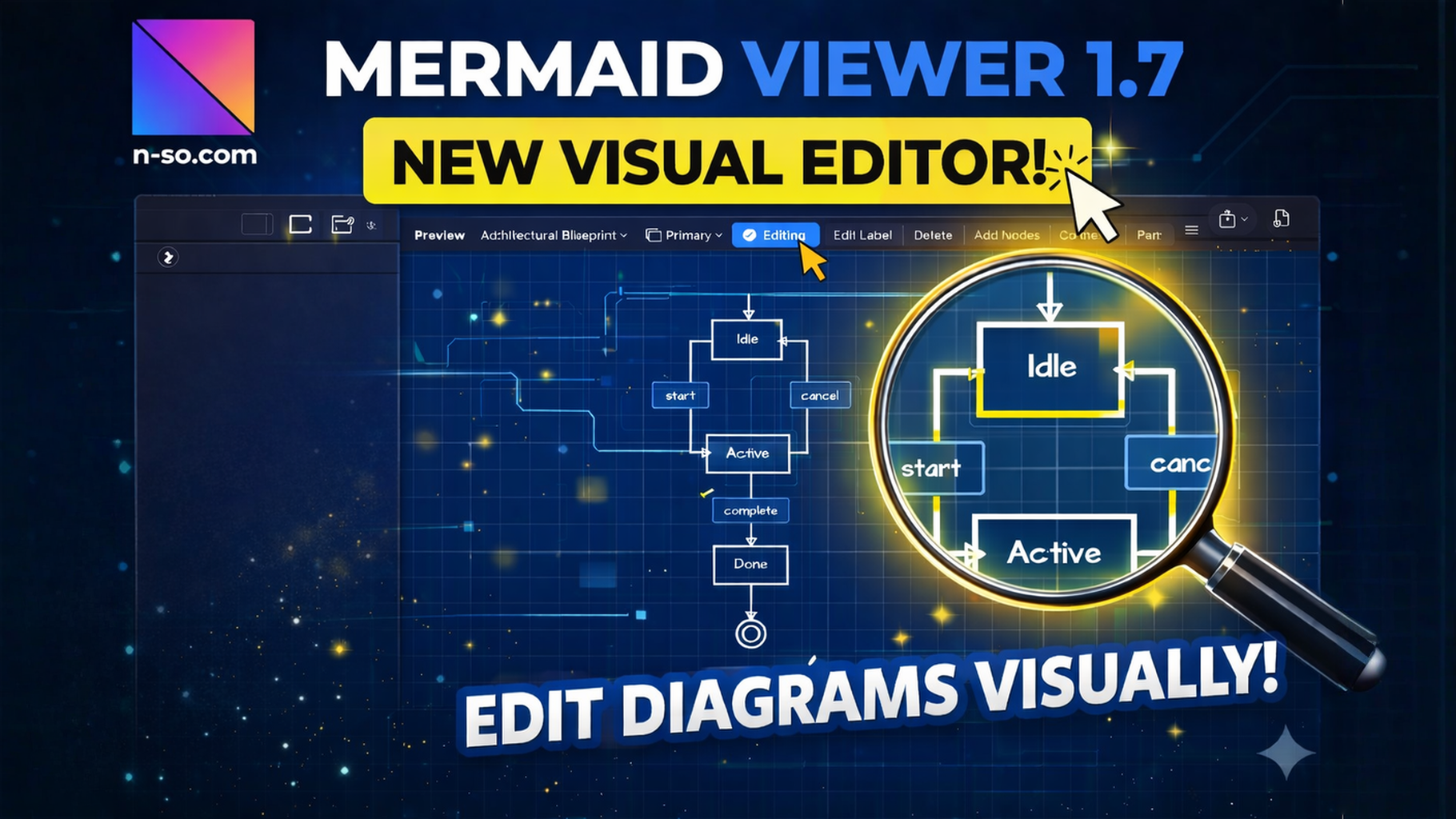 MermaidViewer 1.7: Visual Diagram Editor, Quick Look & Markdown Editing