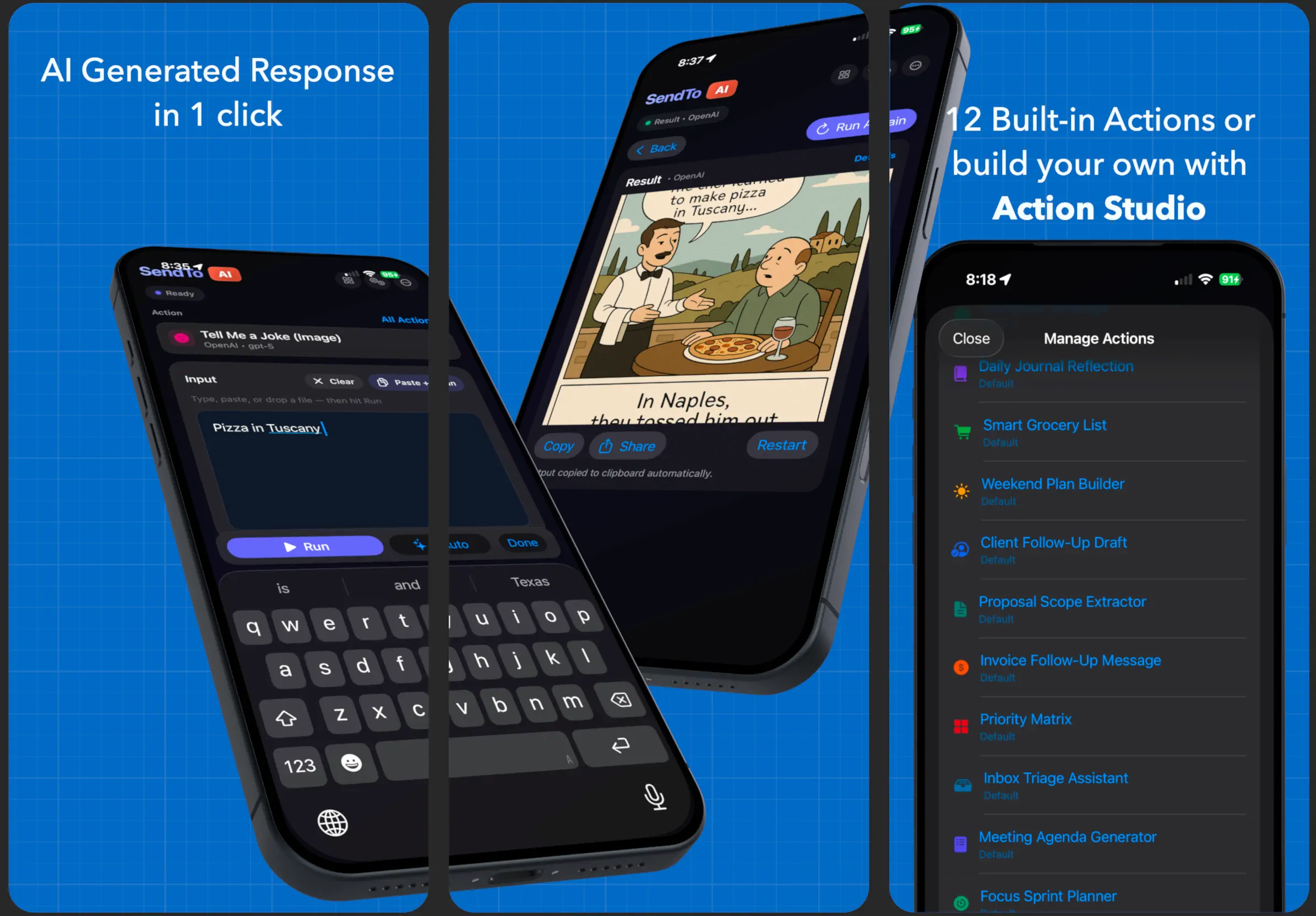 SendToAI: A Multi-Engine AI Action Runner for iPhone and Mac