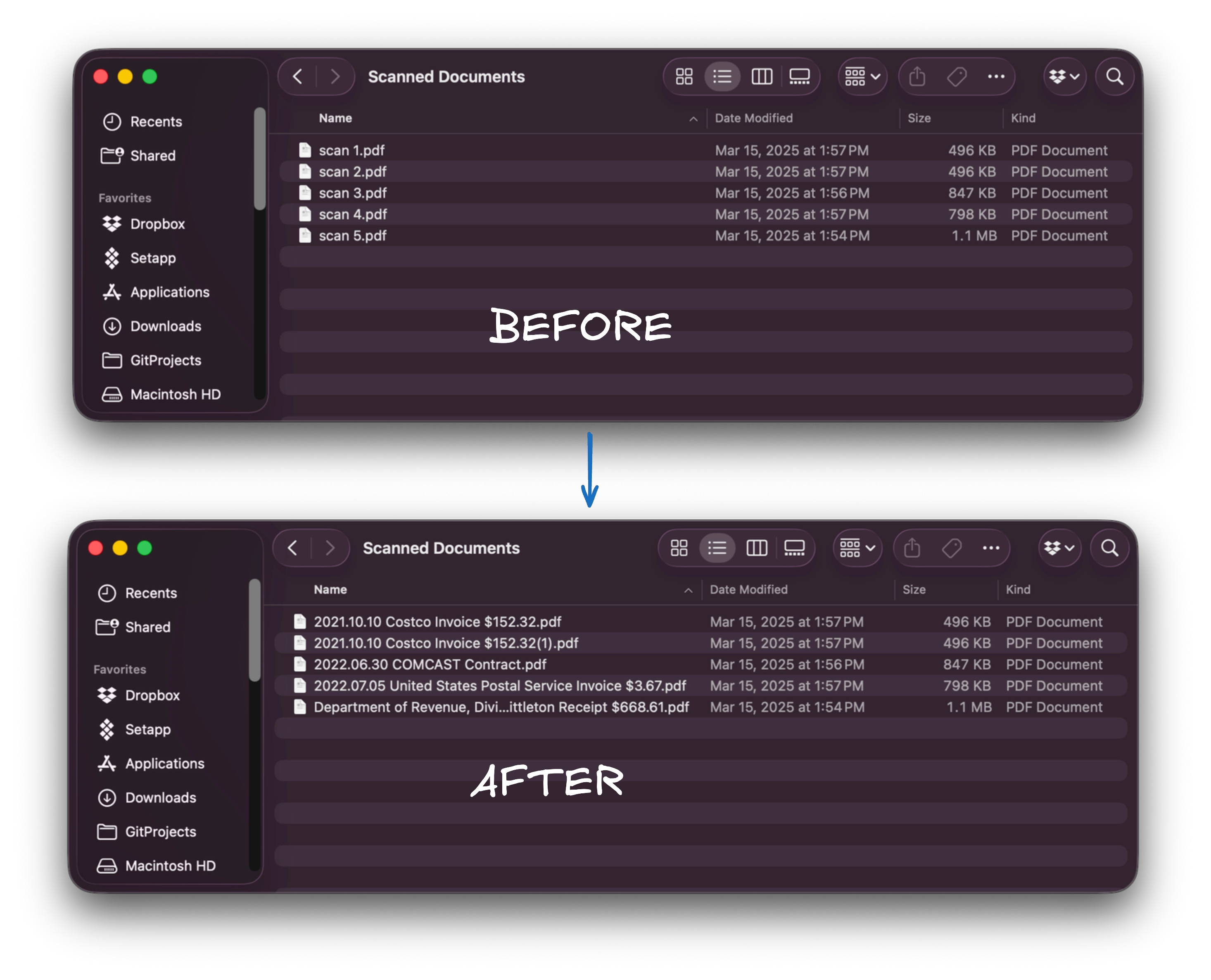 Batch renaming files